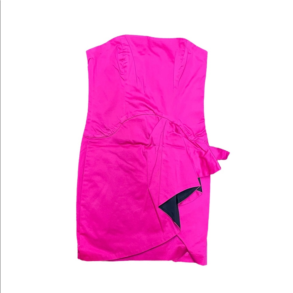 French Connection | Pink Strapless Ruffle Dress